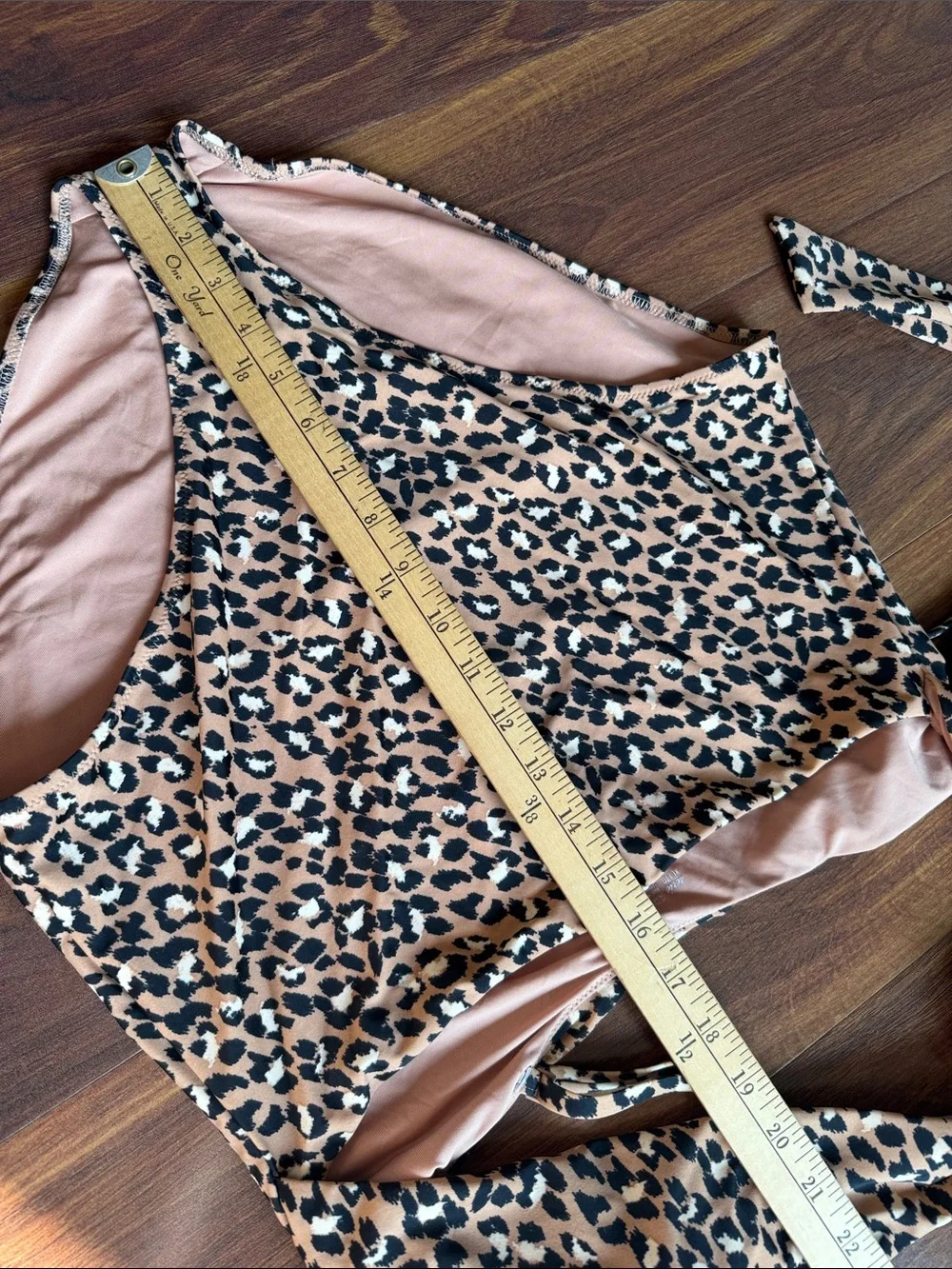 Aerie One Piece Full Coverage Leopard Print Halter Neck Tie Swimsuit XL NWOT
